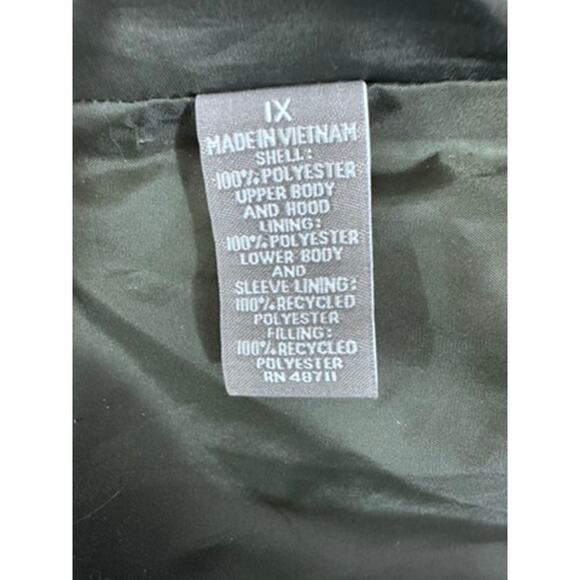 "FALLS CREEK" Green Womens Puffer Coat Side Zippers Sherpa Lined SZ 1X Cozy Warm - Picture 8 of 12